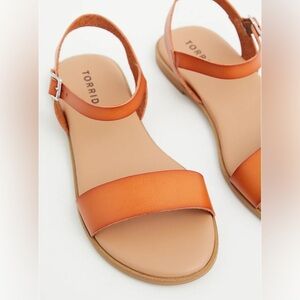 8.5 WW Cognac Faux Leather Double Band Gladiator Sandal- Torrid